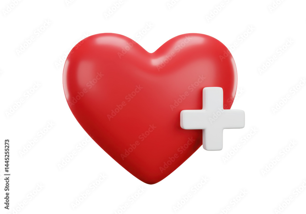 Red heart on white background Red heart on white background