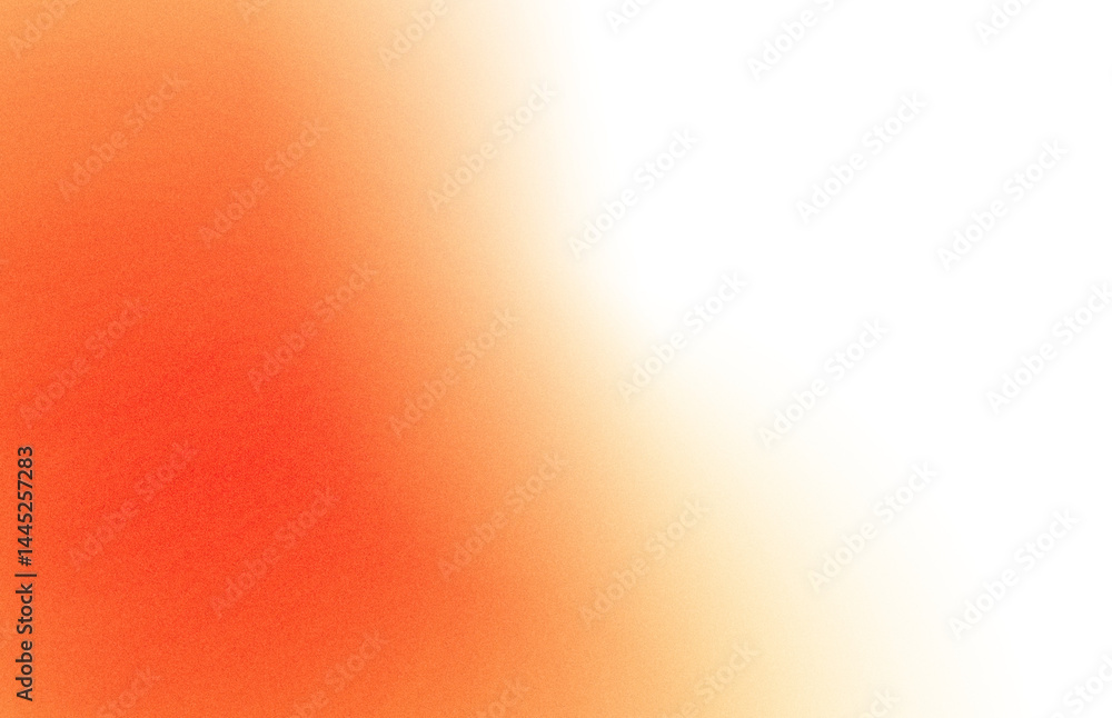 Orange color grainy gradient shape transparent background. Abstract color gradient cutout on transparent background. Vibrant grungy, noise texture effect