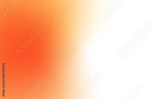 Orange red color grainy gradient shape transparent background. Abstract color gradient cutout on transparent background. Vibrant grungy, noise texture effect