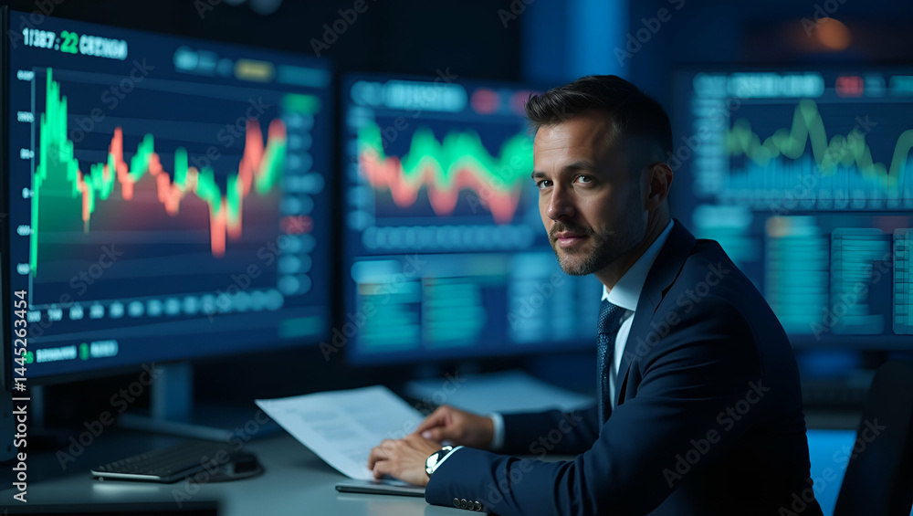 Breaking Economic News: USA Stock Market Fluctuations & Consumer Confidence Index Changes in Corporate Newsroom - Space for Text Breaking Economic News: USA Stock Market Fluctuations & Consumer Confidence Index Changes in Corporate Newsroom - Space for Text