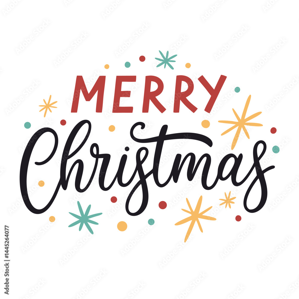 Obraz premium Merry Christmas typography vector illustration. 