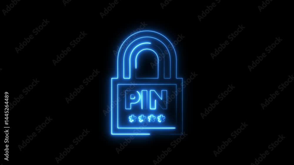 Glowing blue digital padlock with pin number security protection abstract Glowing blue digital padlock with pin number security protection abstract