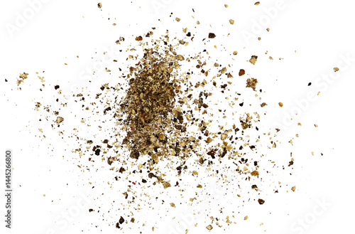 Wallpaper Mural Scattered pile black ground pepper isolated on a transparent background. Completely in focus. Full depth of field. Top view. PNG. Torontodigital.ca