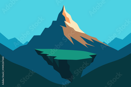 Majestic Mountain Peak A Stunning Illustration of Nature's Grandeur