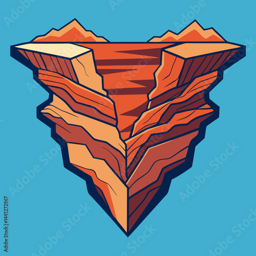Heart-shaped mountain with a waterfall cascading into a serene lake below, surrounded by lush greenery.