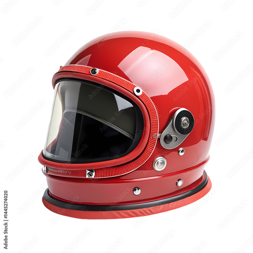 Fototapeta premium Red Safety Helmet HighQuality Protection for Professionals isolated on transparent background