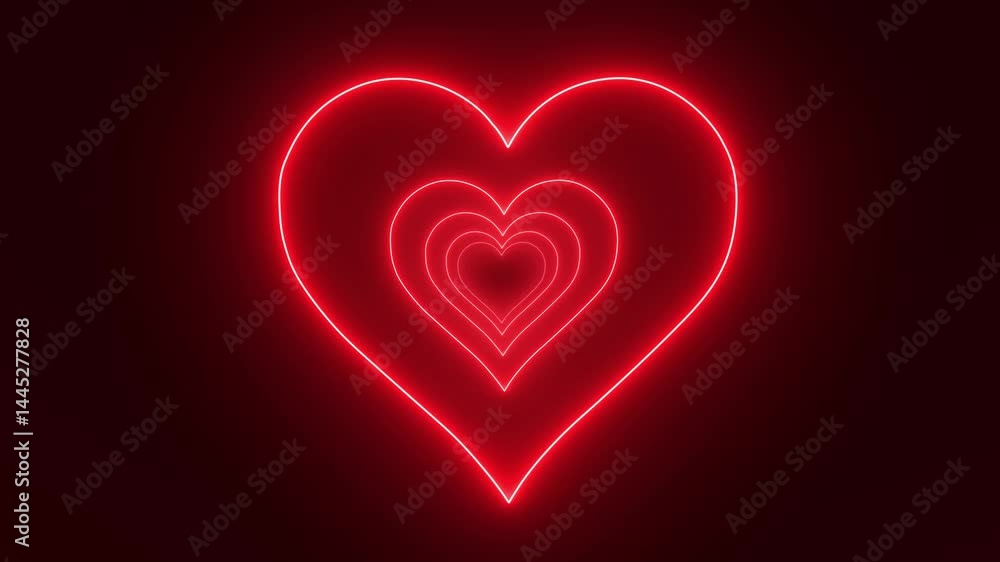 Love tunnel icon animation .Glowing neon Love tunnel on black background.. Love tunnel icon animation .Glowing neon Love tunnel on black background..