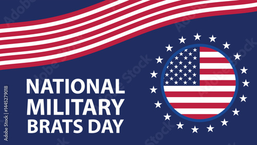 NATIONAL MILITARY BRATS web vector banner design illustration