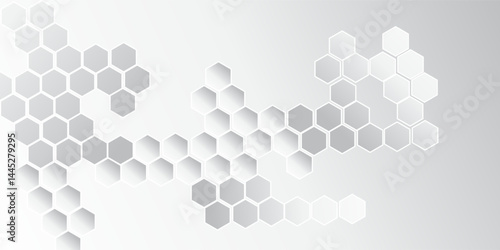 White hexagonal background. Luxury White Pattern. wallpaper Illustration. Futuristic abstract honeycomb mosaic white background. geometric mesh cell texture
