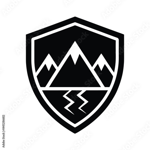 Hiking Badge Patch Icon Vector Illustration