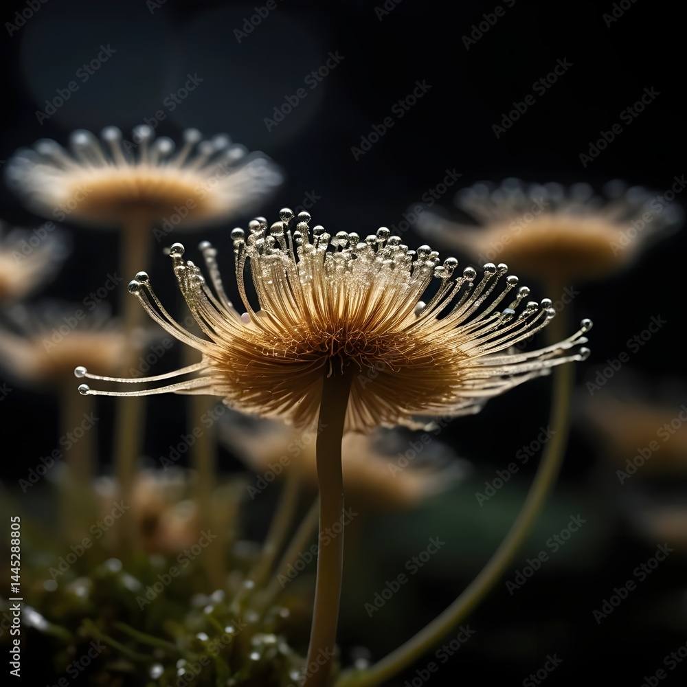 Dew-Kissed Spores Macro Photography of Mushrooms Dew-Kissed Spores Macro Photography of Mushrooms