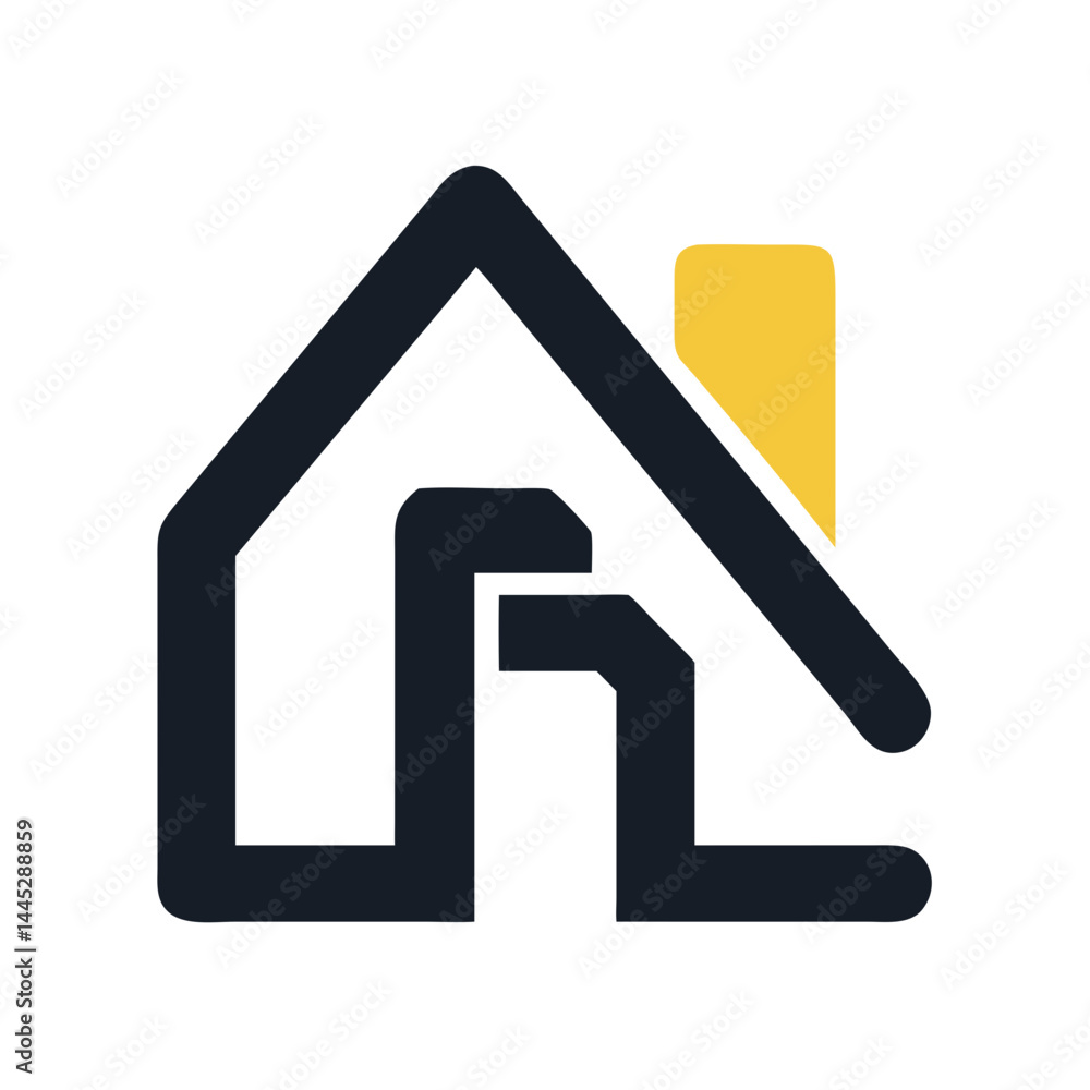 Modern Home Icon with Tech Elements for Real Estate or Smart Home Branding , Stylish, minimalist icon of a house with integrated tech elements, evoking a modern, smart home concept. Modern Home Icon with Tech Elements for Real Estate or Smart Home Branding , Stylish, minimalist icon of a house with integrated tech elements, evoking a modern, smart home concept.