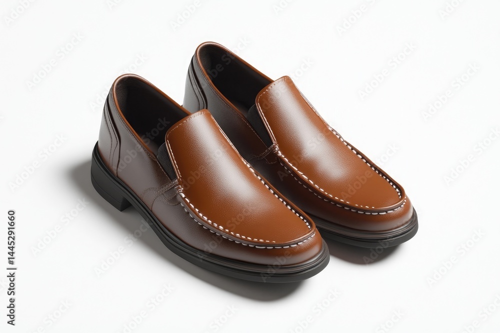 Pair of brown leather loafers Pair of brown leather loafers