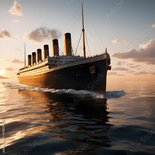Wallpaper Mural Titanic-like Ship at Sunset Torontodigital.ca