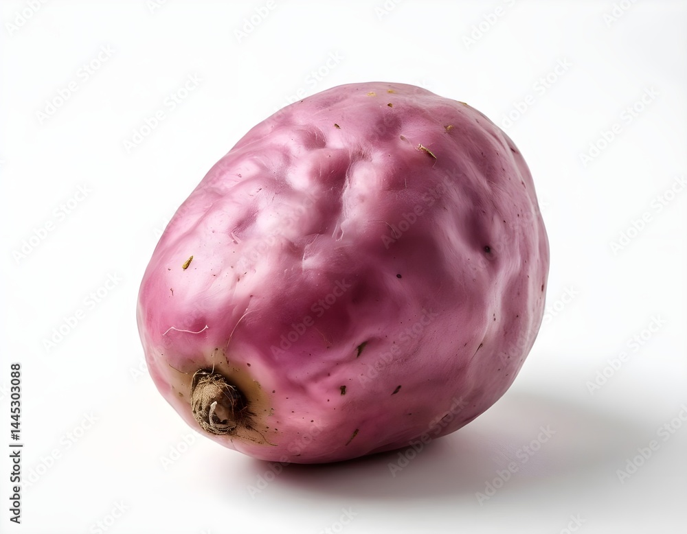 Fototapeta premium Single Purple Sweet Potato on White Background