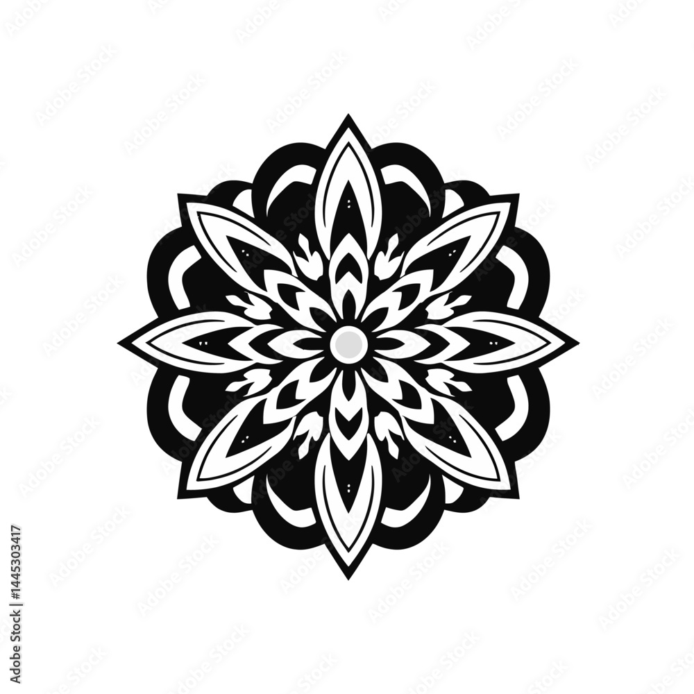 Black and white floral mandala design vector illustration for coloring page book and decoration art 00 Black and white floral mandala design vector illustration for coloring page book and decoration art 00