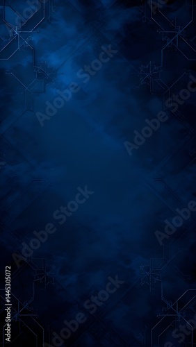 Dark blue grunge background showcasing geometric shapes and light effects, featuring a rich, textured abstract design ideal for enhancing digital art projects and creative endeavors
