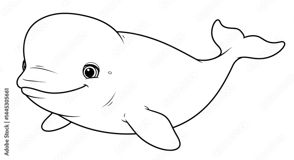 Smiling Baby Beluga Whale Character for Kids Fun Sea Creature Coloring Smiling Baby Beluga Whale Character for Kids Fun Sea Creature Coloring