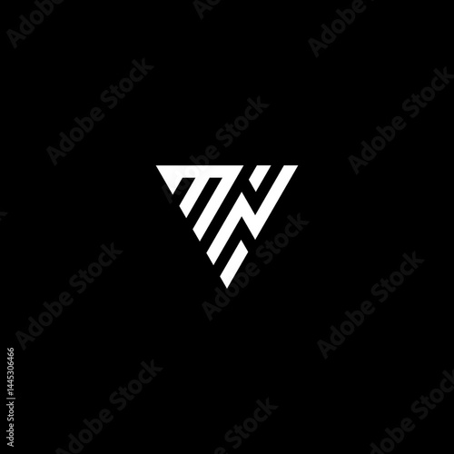 logo letter m and n combination triangle