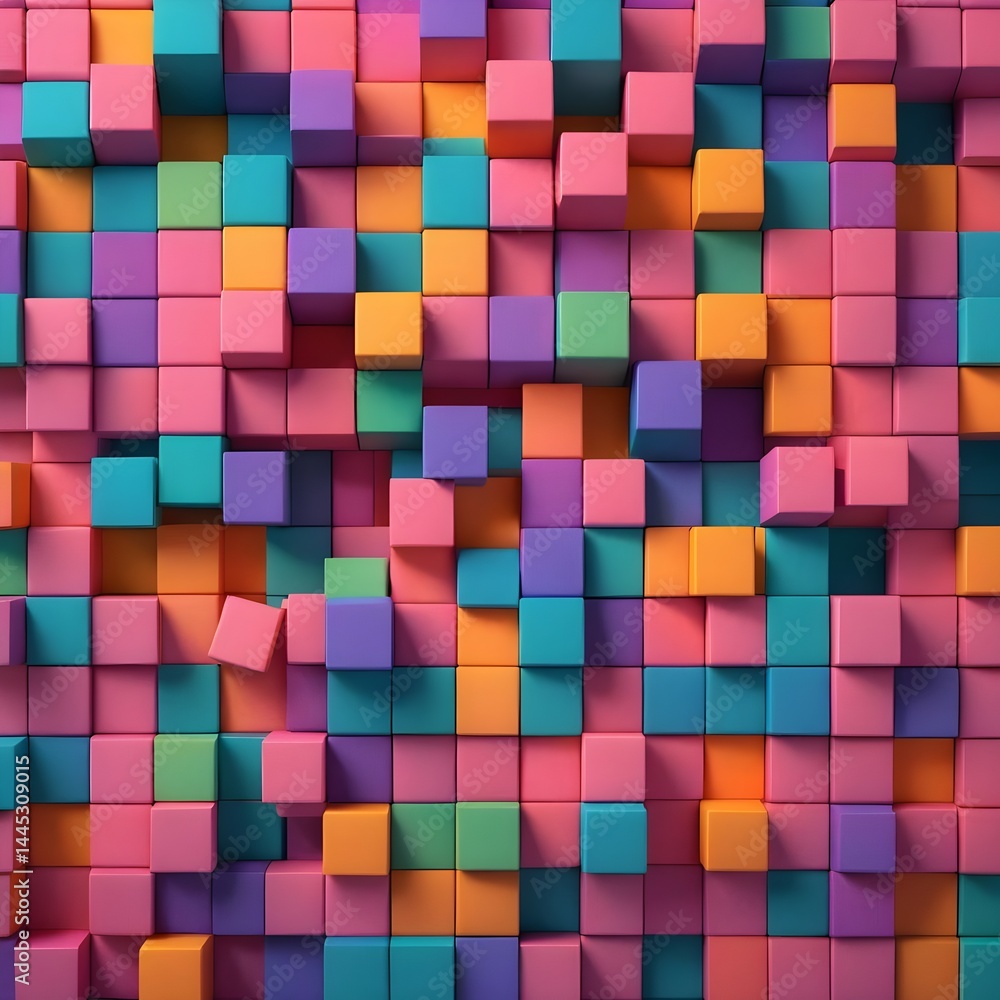 Colorful 3D Cube Abstract Background Colorful 3D Cube Abstract Background