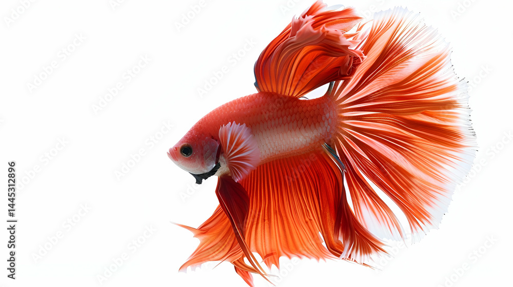 Fototapeta premium Vibrant Red Betta Fish Illustration