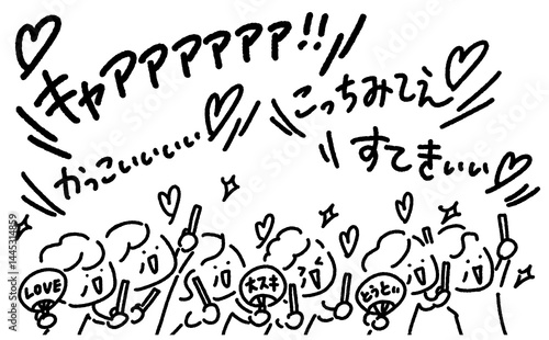 コンサートで盛り上がるアイドルファンのシニア女性達・推し活・fandom
