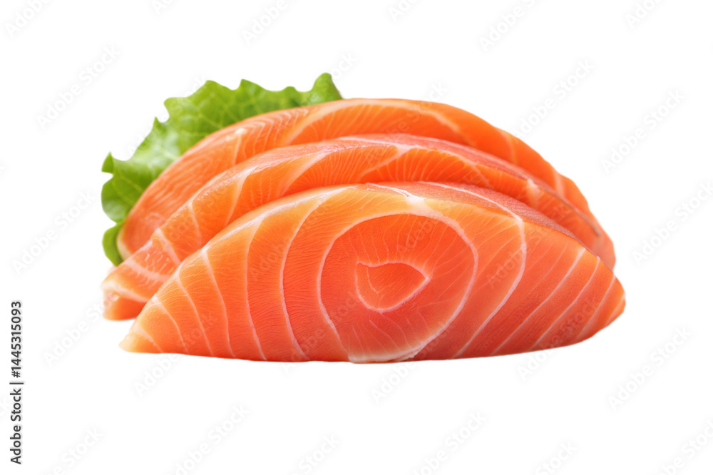 Minimalist Style Salmon Nigiri Sushi on White Tabletop with Garnish Minimalist Style Salmon Nigiri Sushi on White Tabletop with Garnish