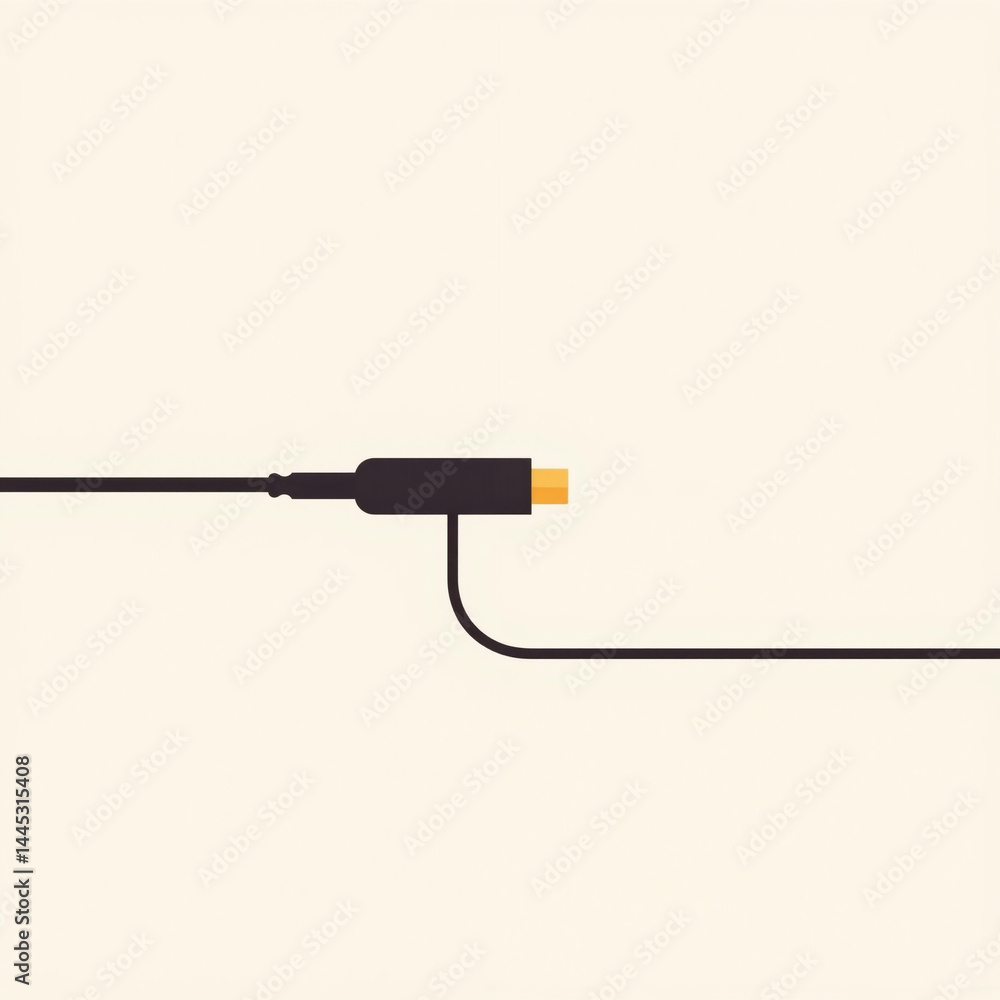 Fototapeta premium Cable Connector on a Plain Background 
