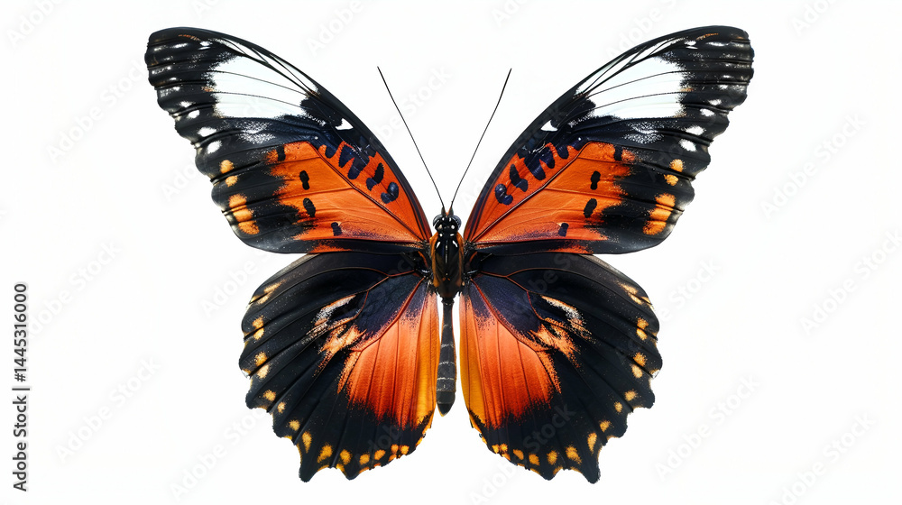 Obraz premium Orange Black Butterfly Wings Illustration