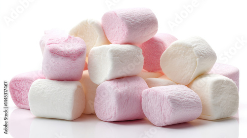 Colorful marshmallow cubes stacked