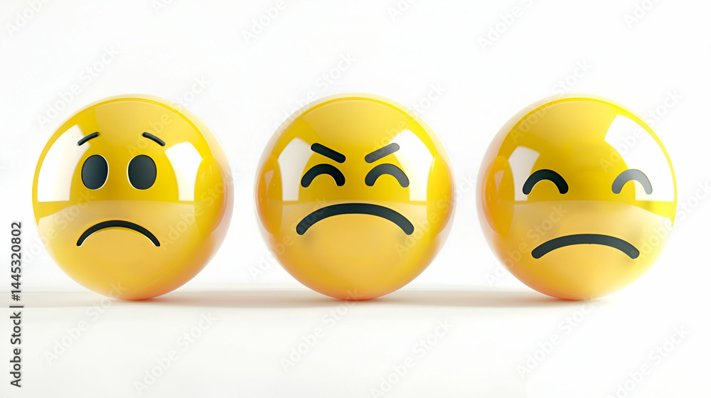 3D Emojis Sadness Illustration 3D Emojis Sadness Illustration
