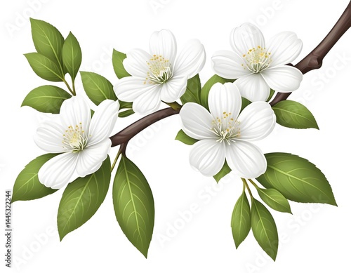 White Blossoms on Branch