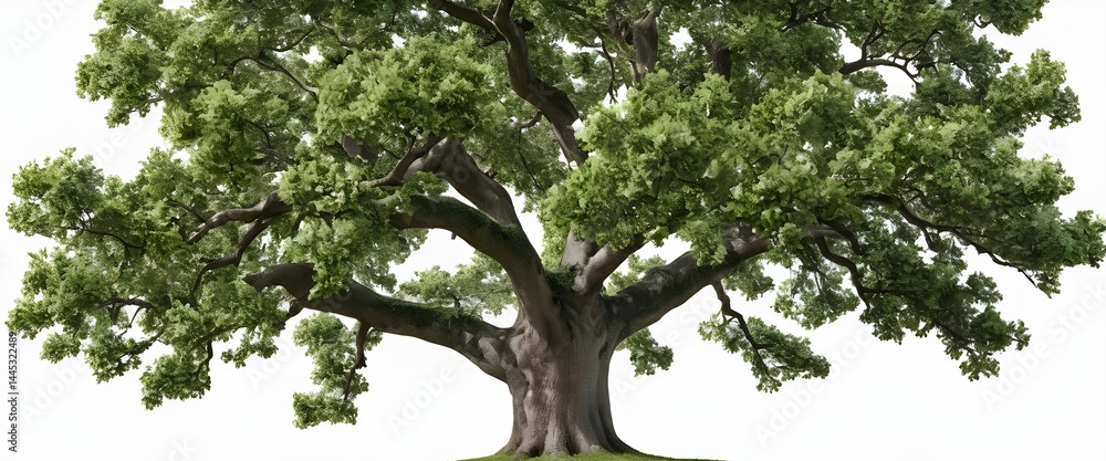 Fototapeta premium Majestic Oak Tree Isolated on White