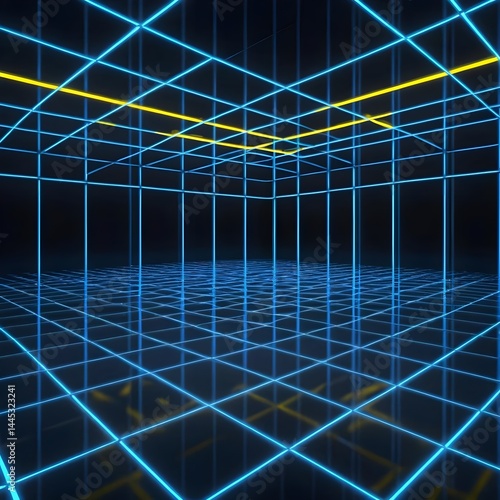 Abstract Neon Grid Background