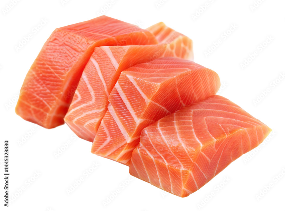 Fresh Sashimi Salmon Fillets Cut Precisely for Japanese Cuisine Presentation
Fresh Sashimi Salmon Fillets Cut Precisely for Japanese Cuisine Presentation