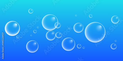 Wallpaper Mural A set of colorful and colorful soap bubbles to create a design. Isolated, transparent, realistic soap bubbles on a transparent background. Torontodigital.ca