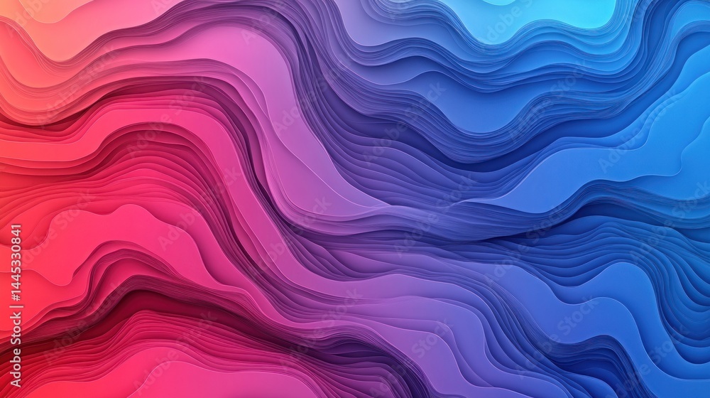 Fototapeta premium Abstract layered wavy colorful design