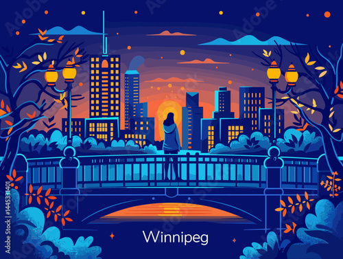 Winnipeg Beautiful vector illustration of the city 