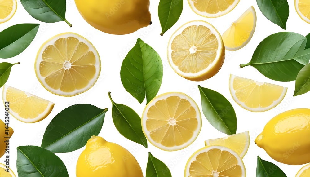 Fresh Lemons and Leaves Pattern Fresh Lemons and Leaves Pattern