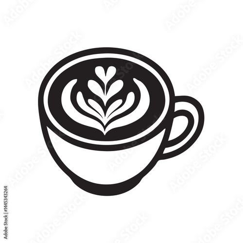 coffee with artistic flower pictures on the coffee
