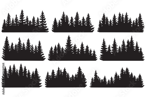 set of forest trees