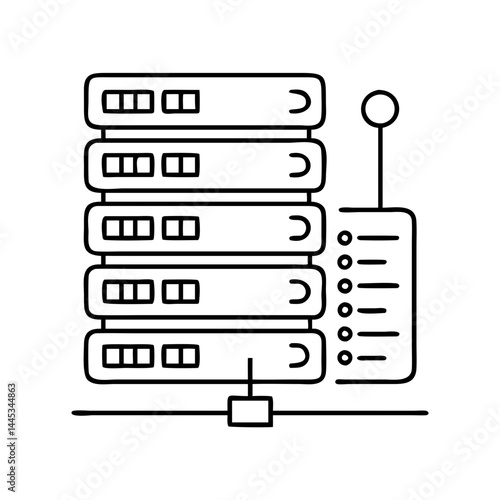 data center icon, data center line art - simple line art of data center, perfect for data center logos and icons