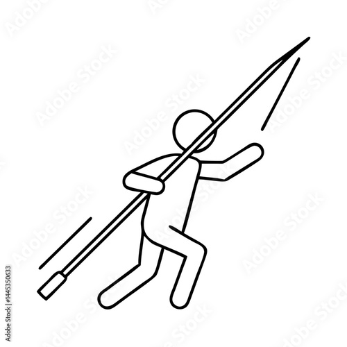 javelin throw icon, javelin throw line art - simple line art of javelin throw, perfect for javelin throw logos and icons
