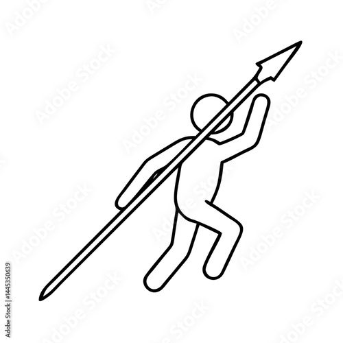 javelin throw icon, javelin throw line art - simple line art of javelin throw, perfect for javelin throw logos and icons