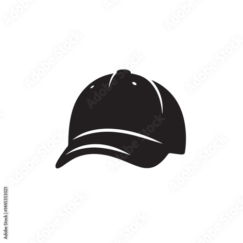 Cap Silhouette Icon Isolated on White Background