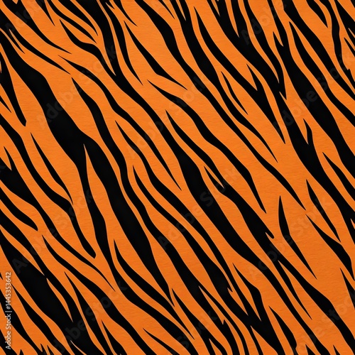 Tiger Stripes Pattern, Orange and Black Animal Print Texture