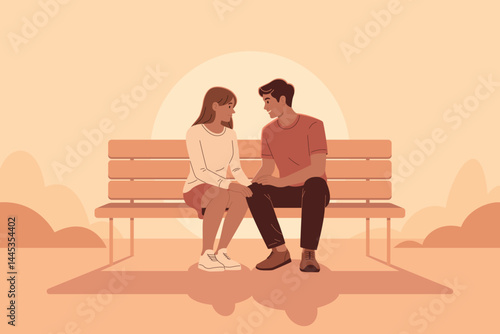 Young couple enjoying cozy moment in park