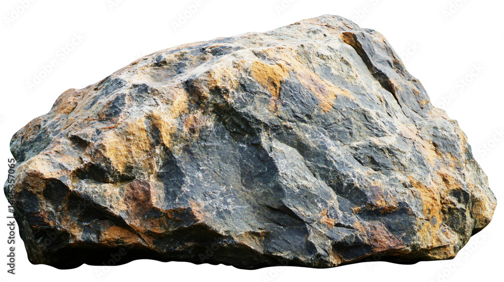 Heavy Realistic Rock Stone Isolated on White Background for Design Projects Heavy Realistic Rock Stone Isolated on White Background for Design Projects