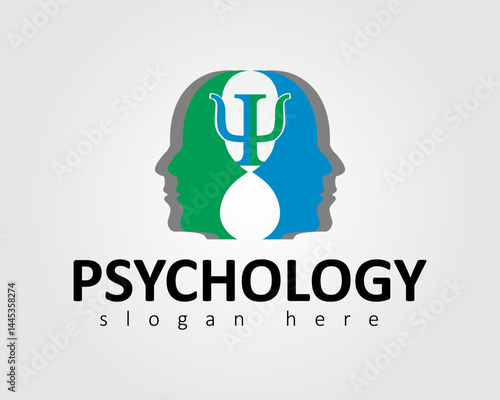 psychology logo design illustration concept for business company