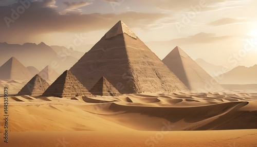 Wallpaper Mural Ancient Pyramids in the Desert at Sunset Torontodigital.ca